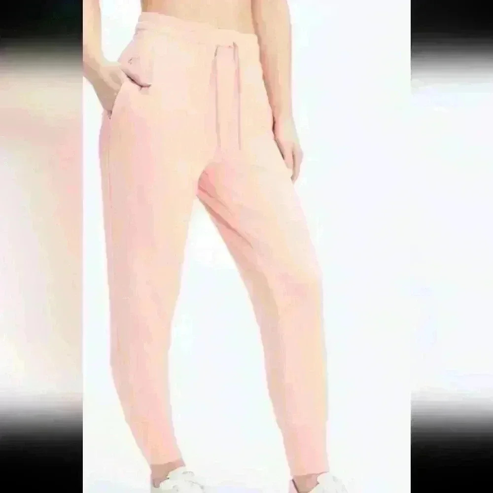 Fabletics Womens Luxe Terry Jogger Soft Lounge Sweatpants In Pink Dust S